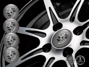 Porsche Logo Décalques Jantes Étiquettes Silicone Premium